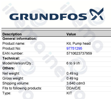 KIT CABEZAL GRUNDFOS MOD. DDE 6-10